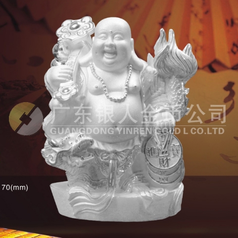 盤龍佛純銀擺件、純銀佛像、純銀佛教用品佛教禮品