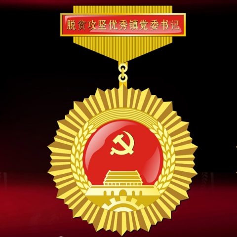 陜西定制　脫貧攻堅(jiān)優(yōu)秀鎮(zhèn)黨委書記獎(jiǎng)牌獎(jiǎng)?wù)露ㄗ? title=