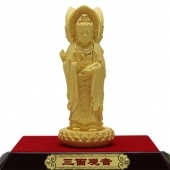 純金觀音、千足鑄金觀音擺件、絨沙金觀音佛像