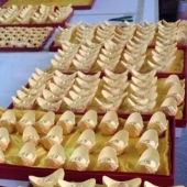黃金元寶定制，純金元寶定做，制作千足金金元寶