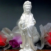 電鑄純銀工藝擺件，絨沙銀觀音菩薩佛像擺件禮品