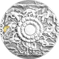 中國石窟藝術(shù)（云岡）金銀紀(jì)念幣2盎司圓形銀質(zhì)紀(jì)念幣