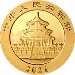 2021版熊貓金銀紀(jì)念幣30克圓形金質(zhì)紀(jì)念幣