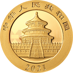 2021版熊貓金銀紀(jì)念幣15克圓形金質(zhì)紀(jì)念幣